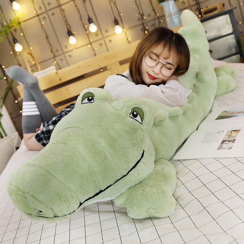 Jucărie de pluș moale umplută cu crocodil uriaș
