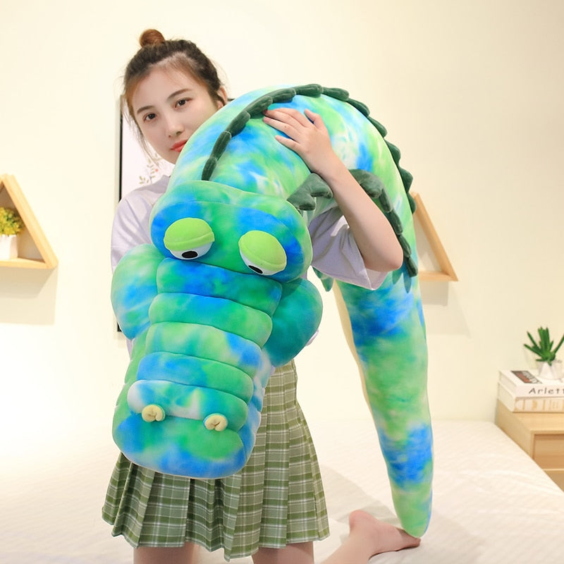 彩色鳄鱼软填充毛绒枕头玩具