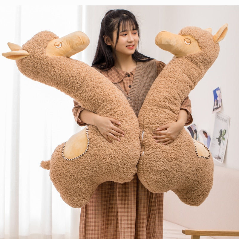 Large Brown Alpaca Soft Stuffed Plush Toy