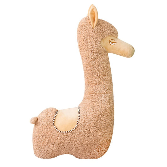 Brinquedo de pelúcia macio grande de alpaca marrom
