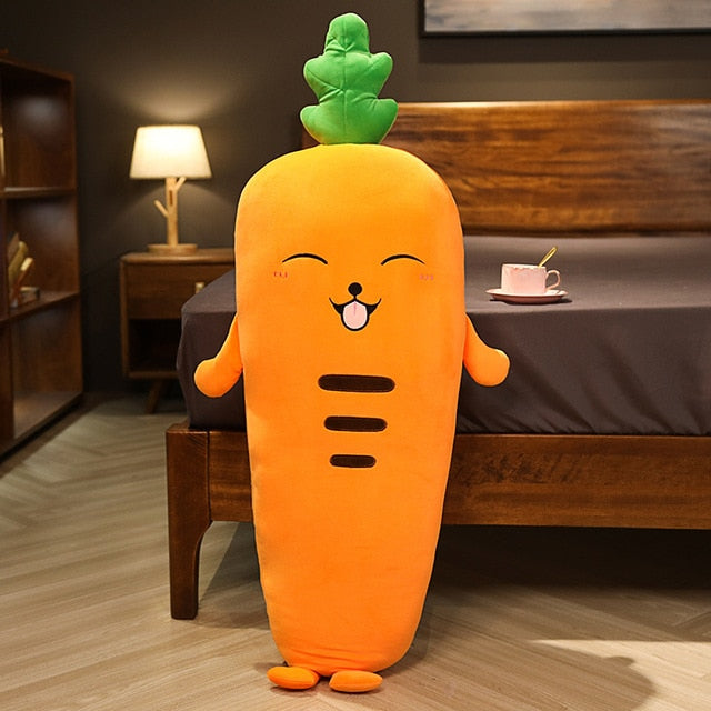 可爱的巨型水果蔬菜填充毛绒枕头玩具