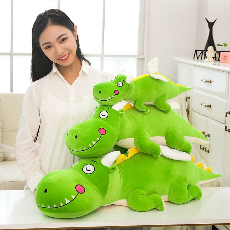 大号彩色恐龙枕头软填充毛绒玩具
