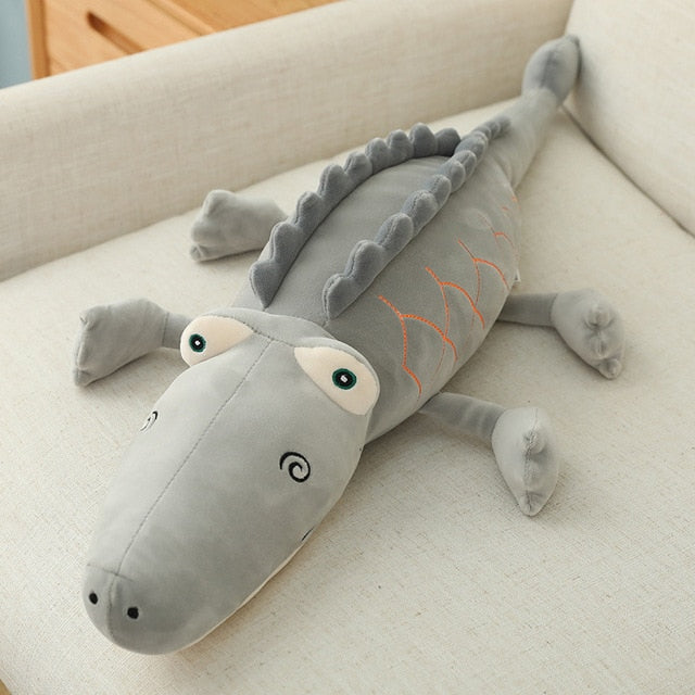 大号鳄鱼鳄鱼软填充毛绒枕头玩具