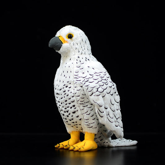 Jucărie de pluș umplută cu pasăre girșoimă albă reală