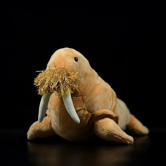 棕色逼真的海象毛绒毛绒玩具