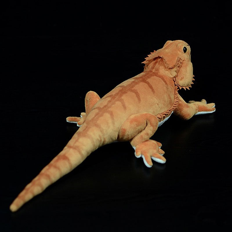 Brinquedo de pelúcia macio de pelúcia de lagarto de pogona dragão barbudo realista