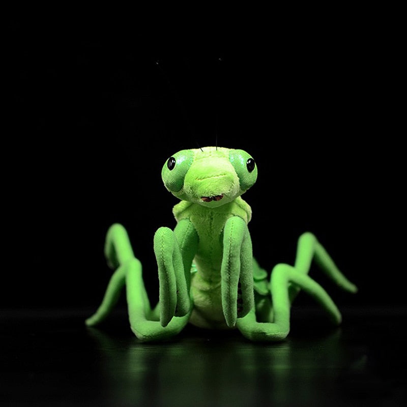 Brinquedo de pelúcia macio verde louva-a-deus chinês