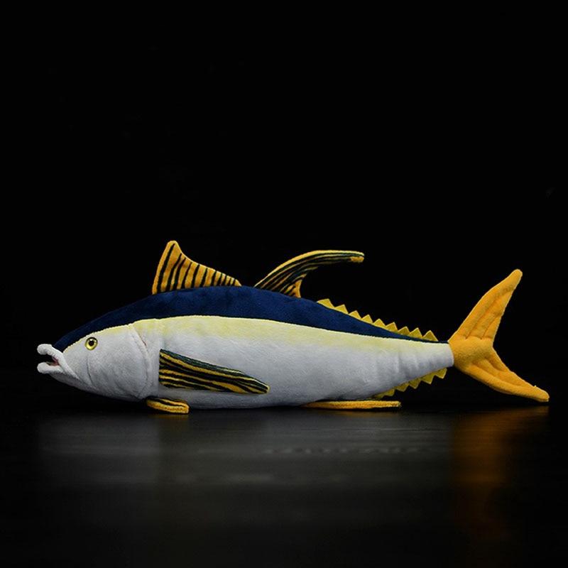 דג טונה צהוב סנפיר ממולא רך צעצוע קטיפה