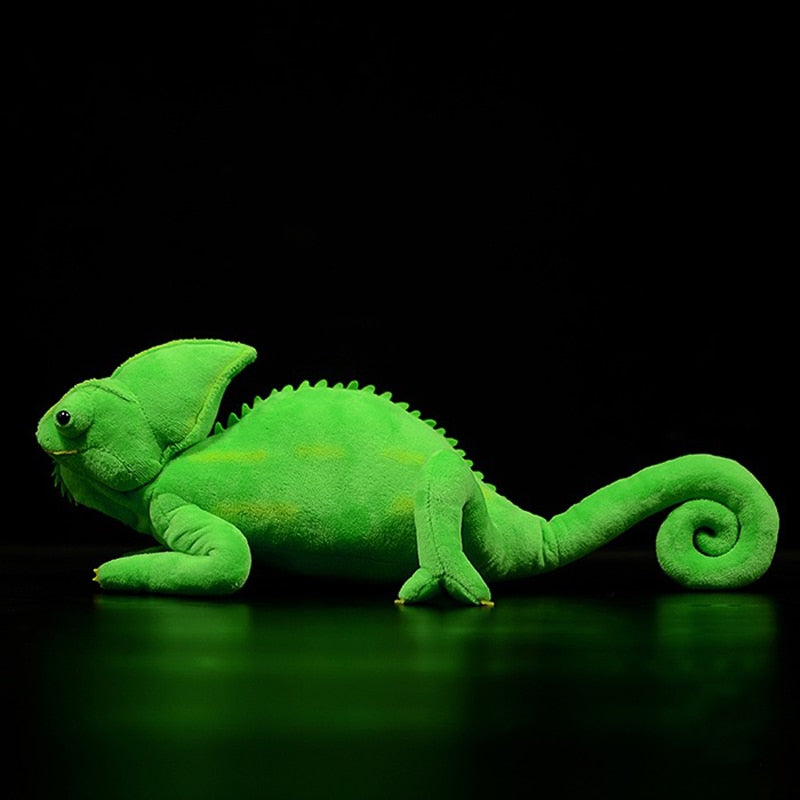 Měkká vycpaná plyšová hračka jako živý chameleon ještěr