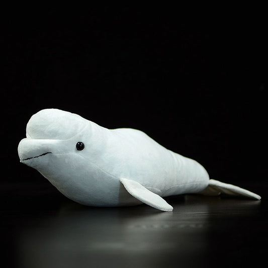 Brinquedo de pelúcia macio de pelúcia de baleia branca beluga