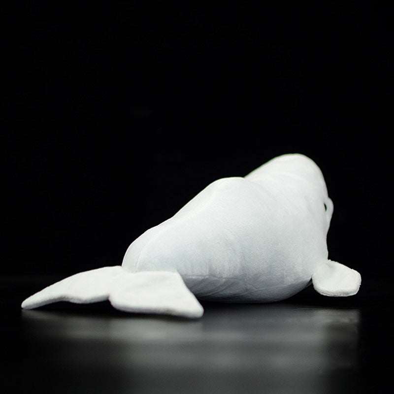 Brinquedo de pelúcia macio de pelúcia de baleia branca beluga