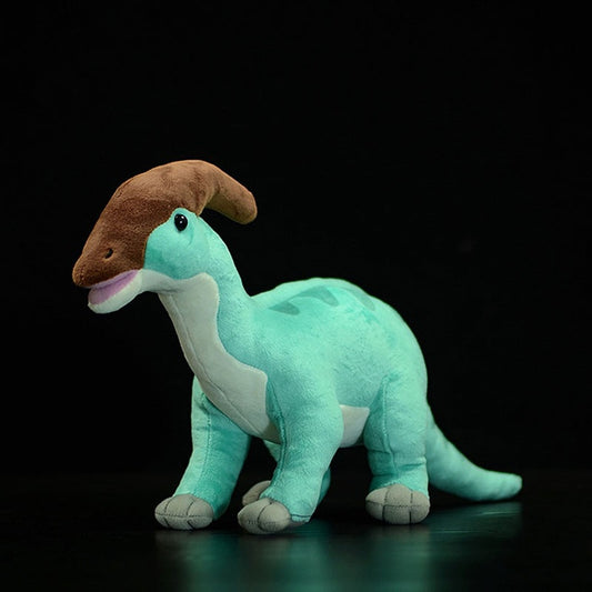 Brinquedo de pelúcia macio de pelúcia de dinossauro parassaurolophus realista