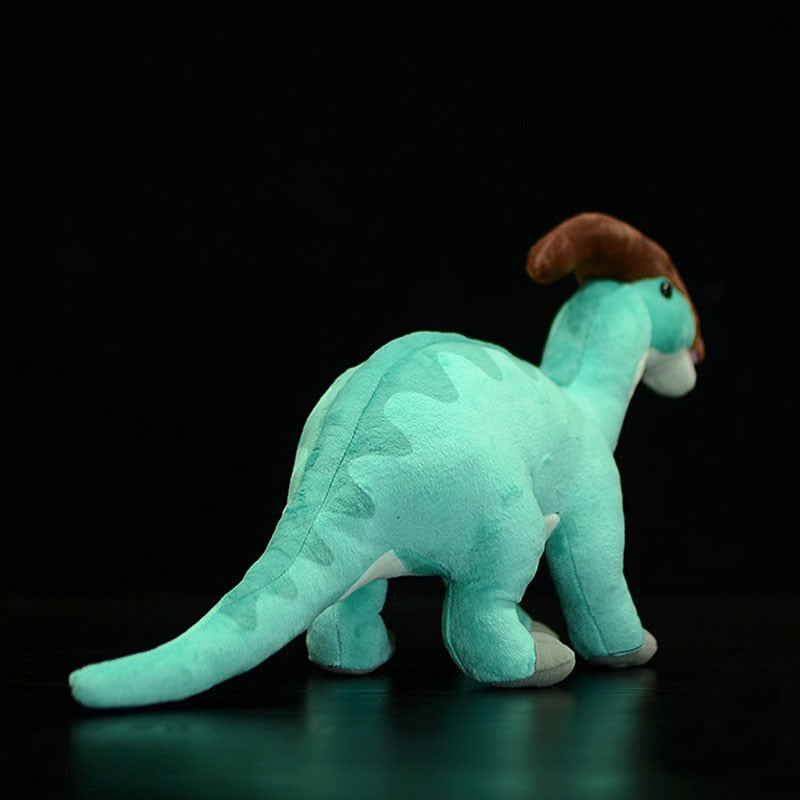 Giocattolo di peluche ripieno morbido di dinosauro Parasaurolophus realistico