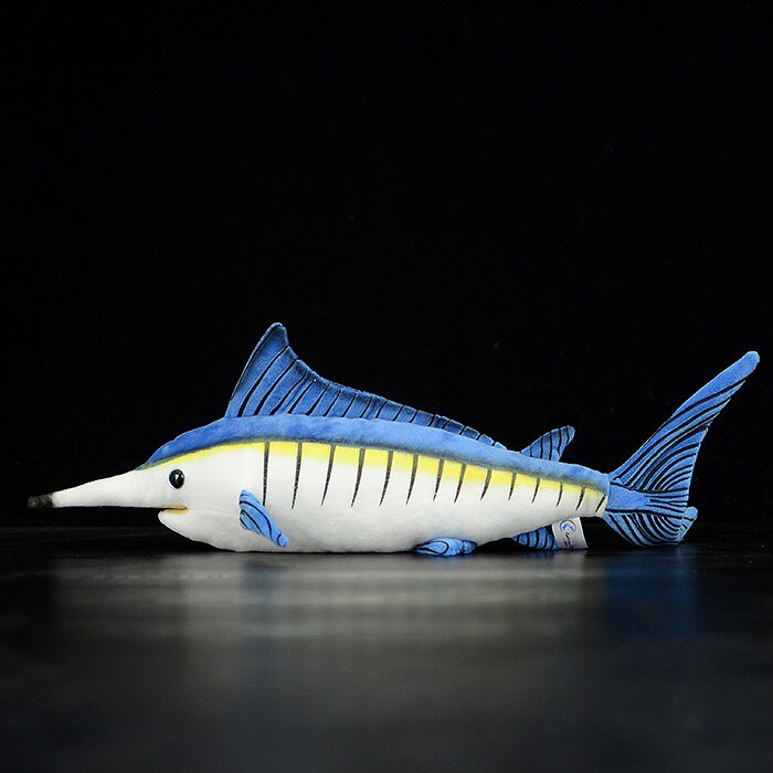 דג כחול מרלין צעצוע קטיפה ממולא רך