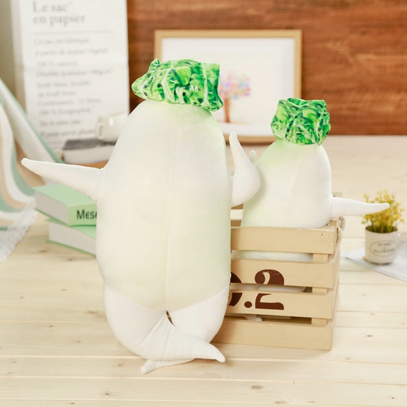 Jucărie de pernă uriașă de pernă de pluș cu legume cu ridichi albă