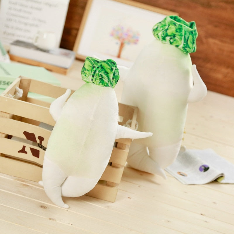 Riesiges weißes Rettich-Gemüse-Plüsch-Kissen-Kissen-Spielzeug