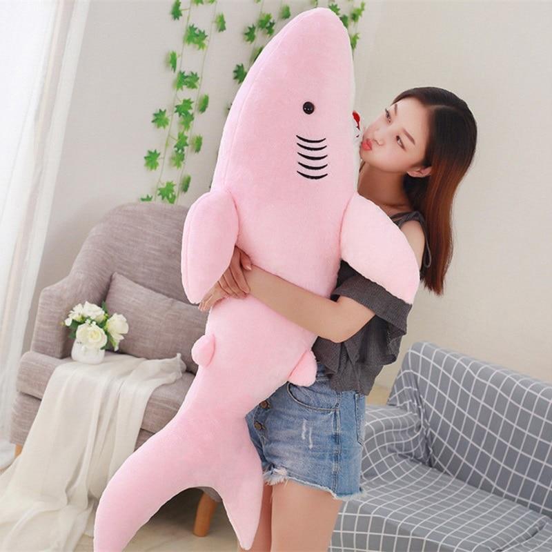 Velký růžový žralok měkká plyšová hračka