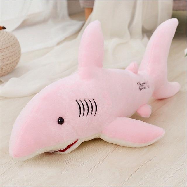 Jucărie de pluș moale cu rechin roz mare