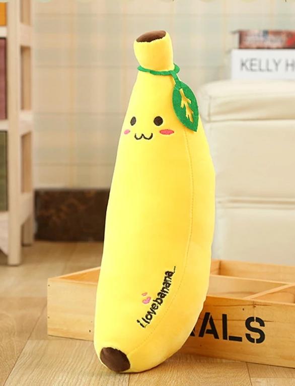 可爱的香蕉软填充毛绒枕头玩具