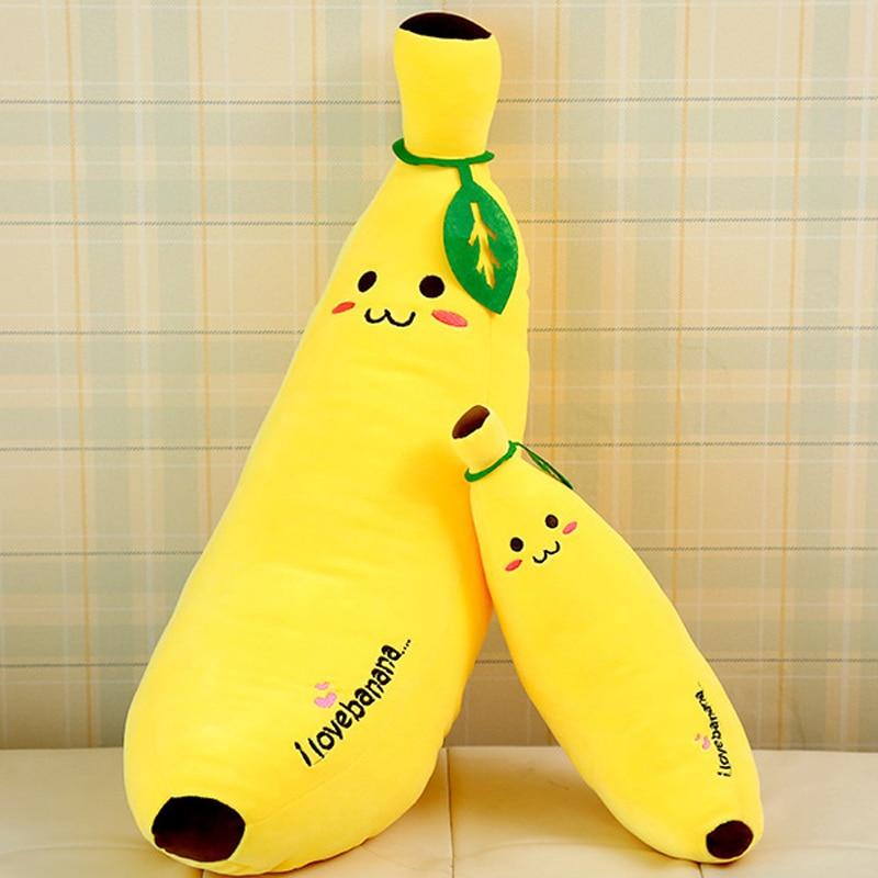 Roztomilý banánový měkký plyšový polštář
