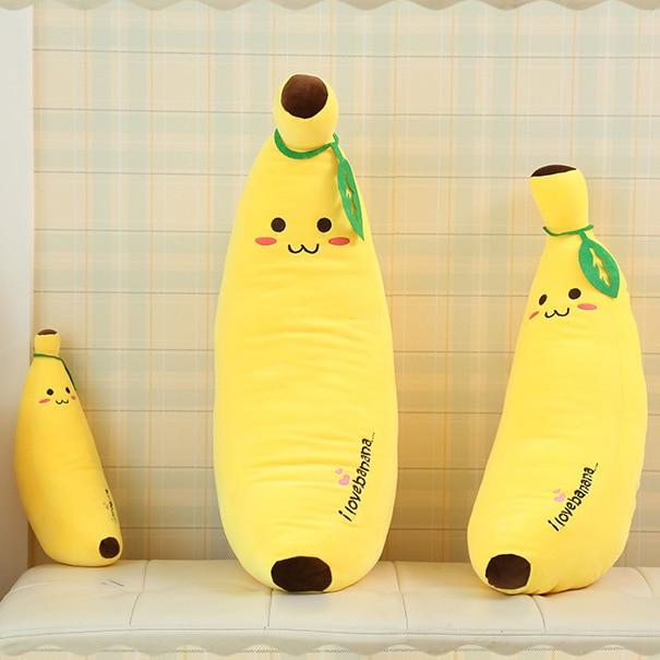 Roztomilý banánový měkký plyšový polštář