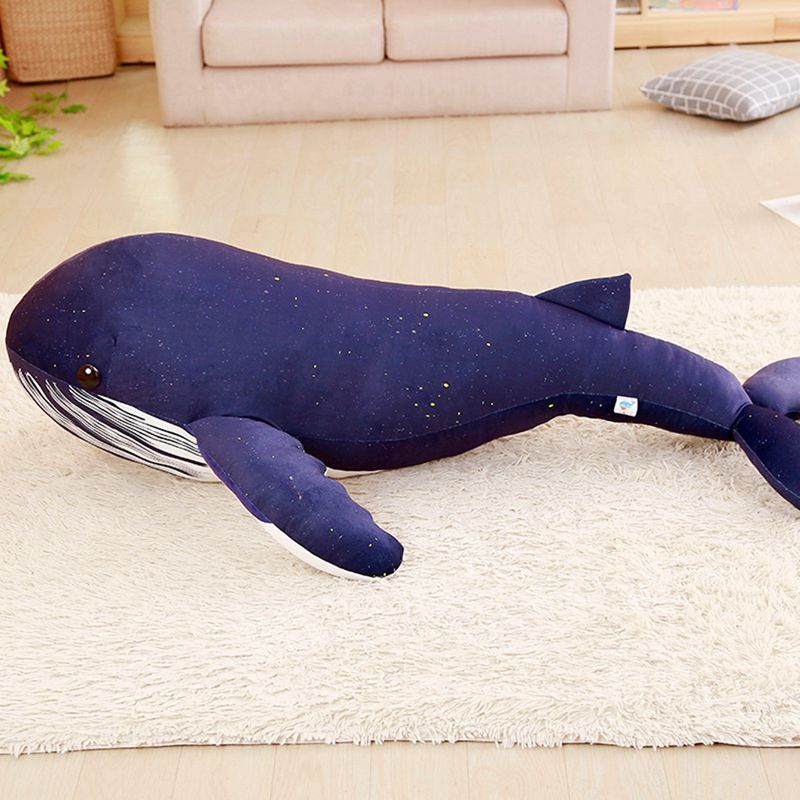 Travesseiro de pelúcia macio de pelúcia de baleia azul tamanho completo