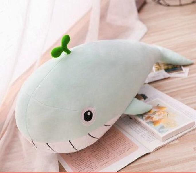巨型毛绒鲸鱼软填充毛绒枕头玩具