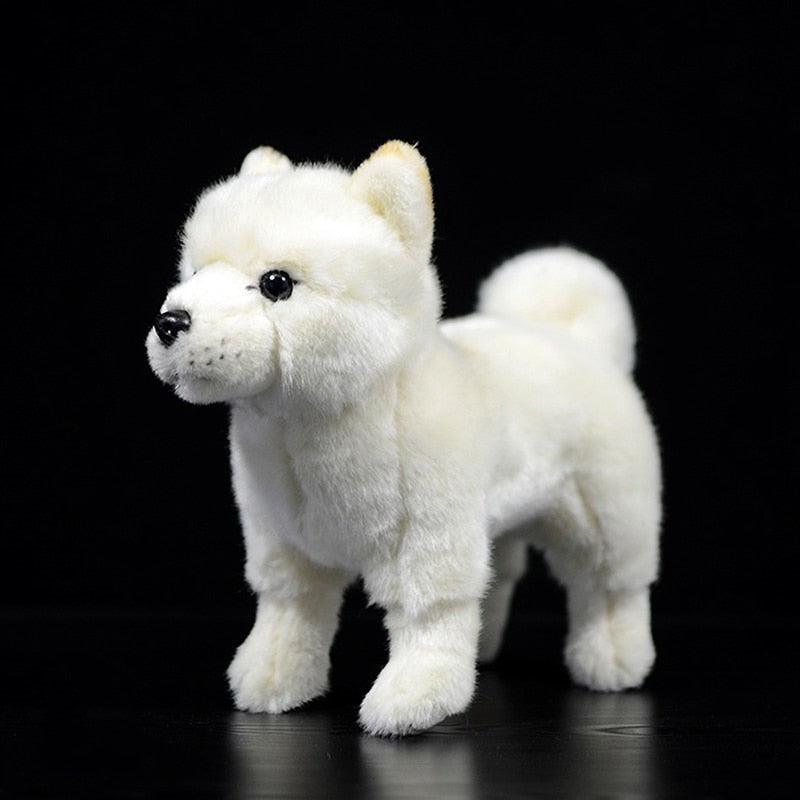 Brinquedo de pelúcia para cachorro branco Shiba Inu