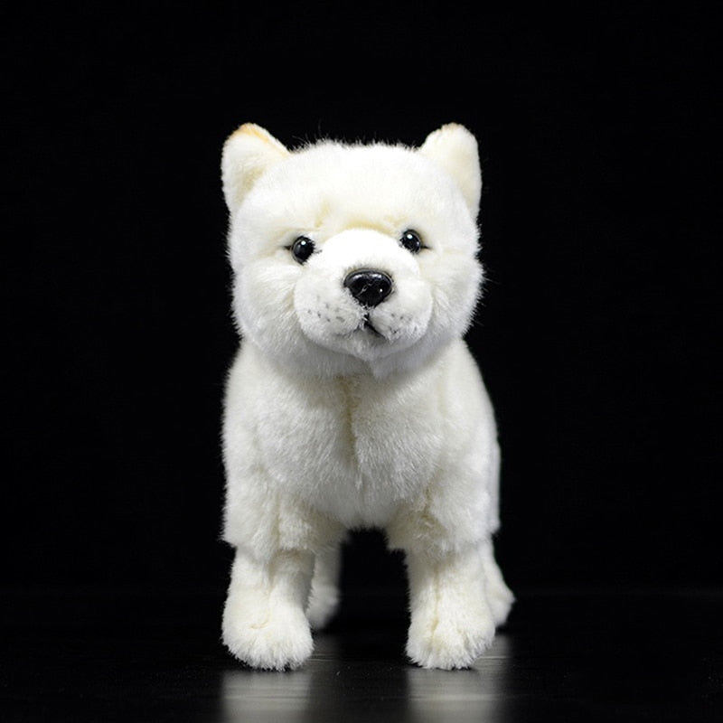Jucărie umplută pentru cățeluș alb japonez Shiba Inu