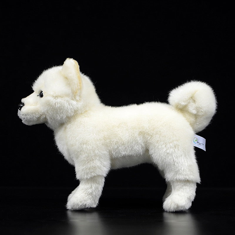 白色日本柴犬小狗毛绒玩具
