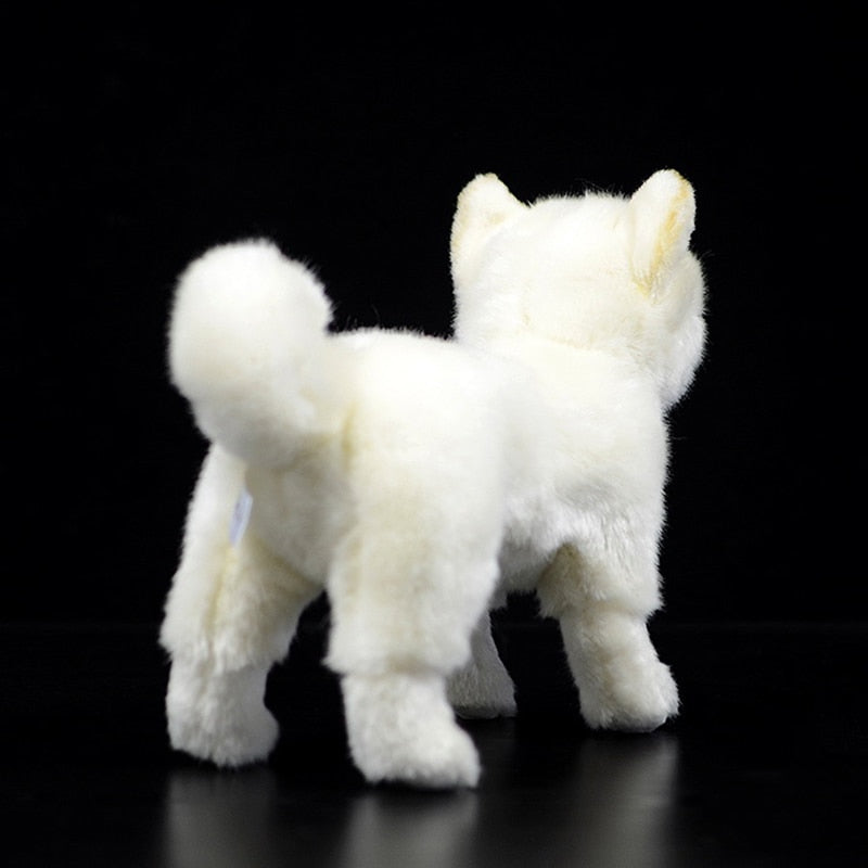 Brinquedo de pelúcia para cachorro branco Shiba Inu