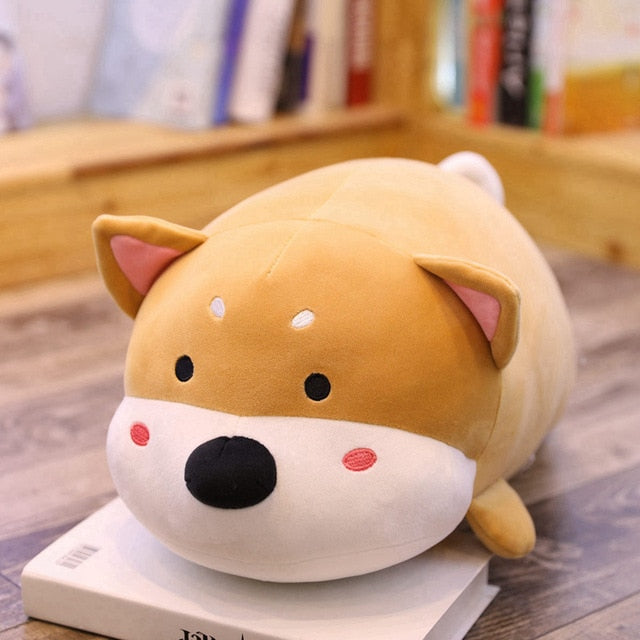Travesseiro de pelúcia macio para cachorro gordo Shiba Inu