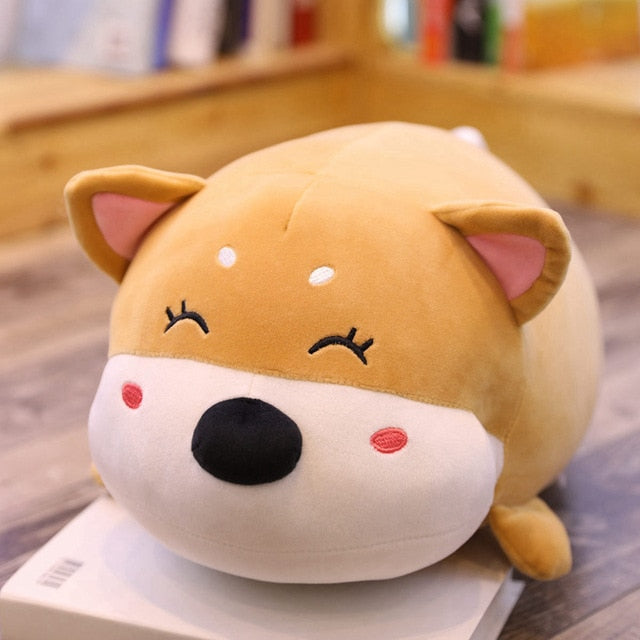 Travesseiro de pelúcia macio para cachorro gordo Shiba Inu