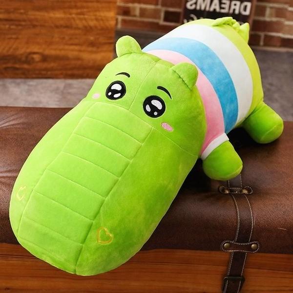 可爱的河马犀牛鳄鱼软填充毛绒枕头玩具