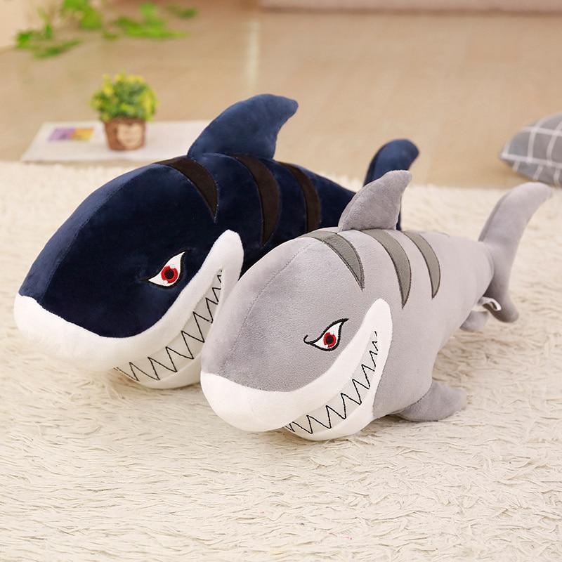 Travesseiro de pelúcia macio de pelúcia Smiley Shark