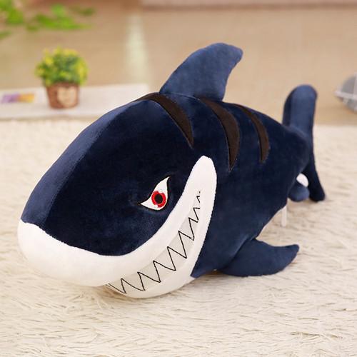 笑脸鲨鱼软填充毛绒枕头玩具