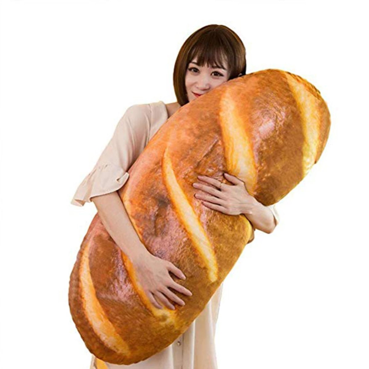 Pão gigante almofada de pelúcia macia brinquedo travesseiro